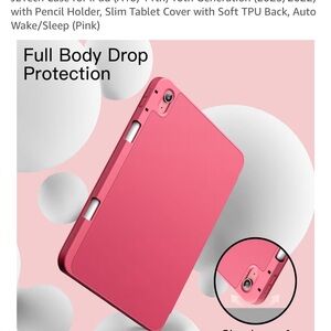 Pink Tablet Cover with Pencil Holder